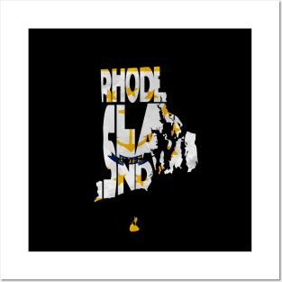 Rhode Island Typo Map Posters and Art